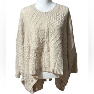 Marc by Marc Jacobs Oversized Cream High / Low Long Sleeve Sweater Sz OS